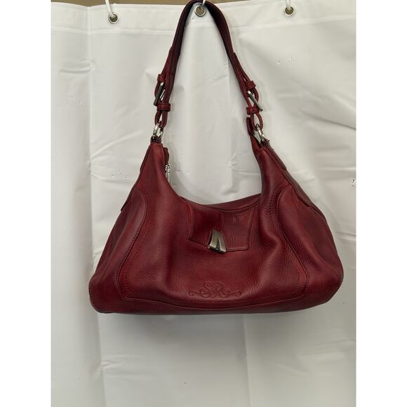 Longaberger So Rachel Leather Purse - Burgundy - EUC - - Picture 1 of 16